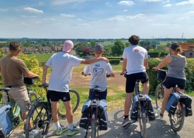 Cyclist in Northern France on a tour organised by Ch'ti voyage à vélo