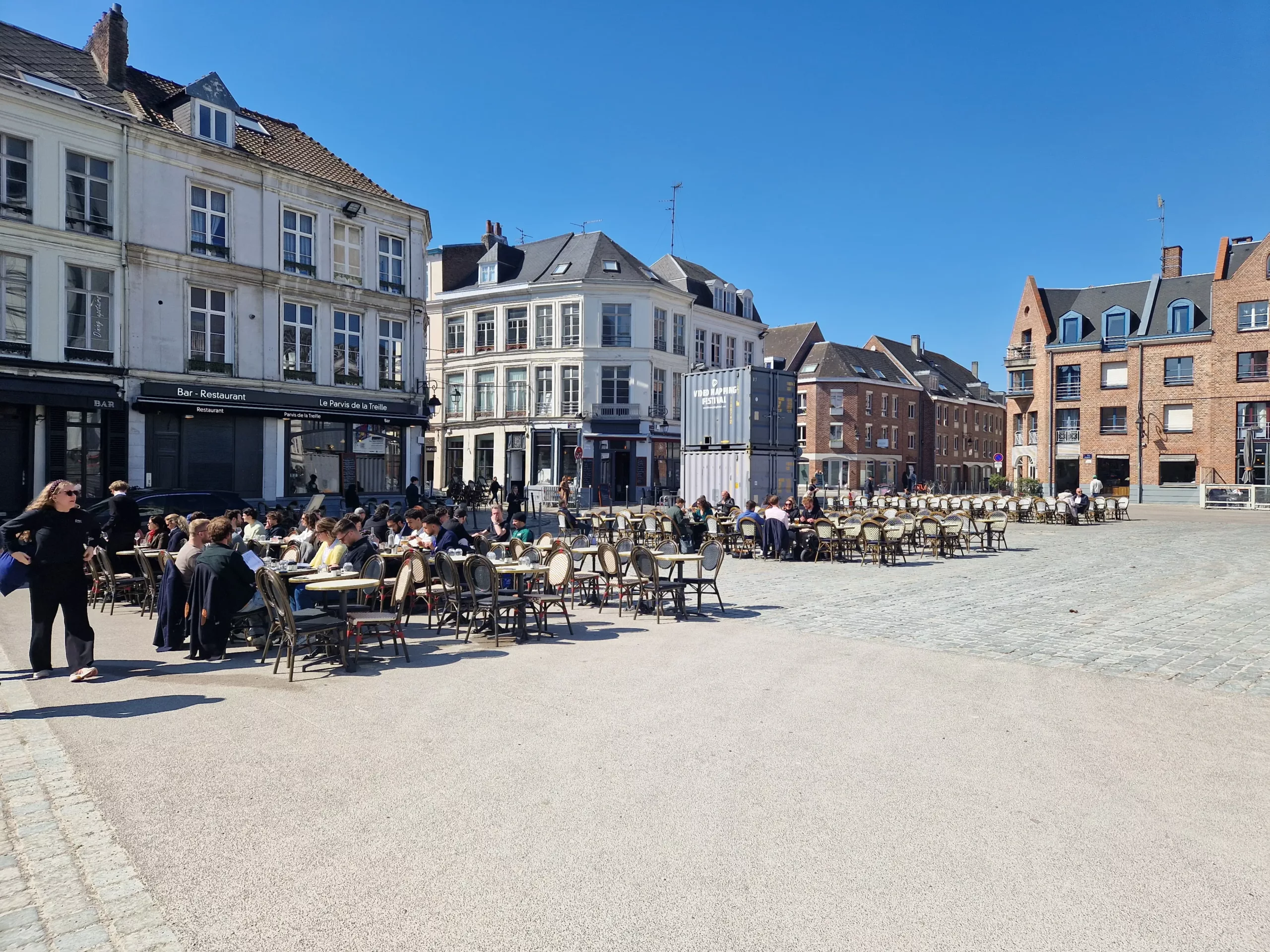 The terraces in Old Lille on Parvis de la Treille are the best spots
