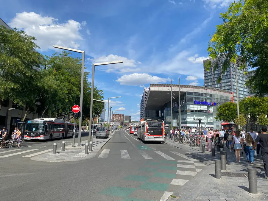 View of Lille Europe station from Lille Flandres station, just a five-minute walk between the two railway hubs.