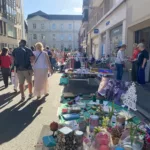 Second-hand stalls and crowds at the Lille Braderie in France